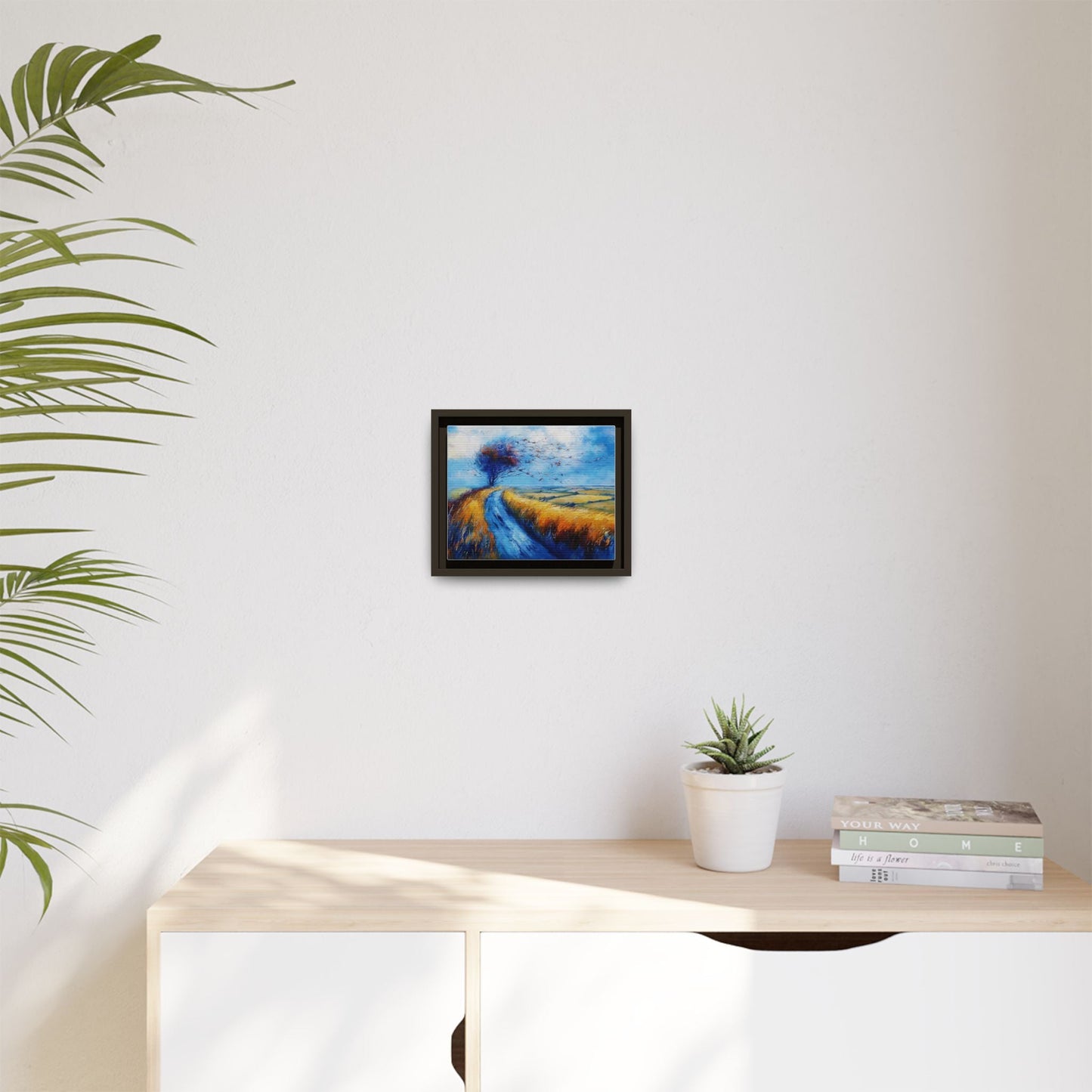 Autumn Leaves Scattering in Premium Pinewood Frame and Timeless Home Décor