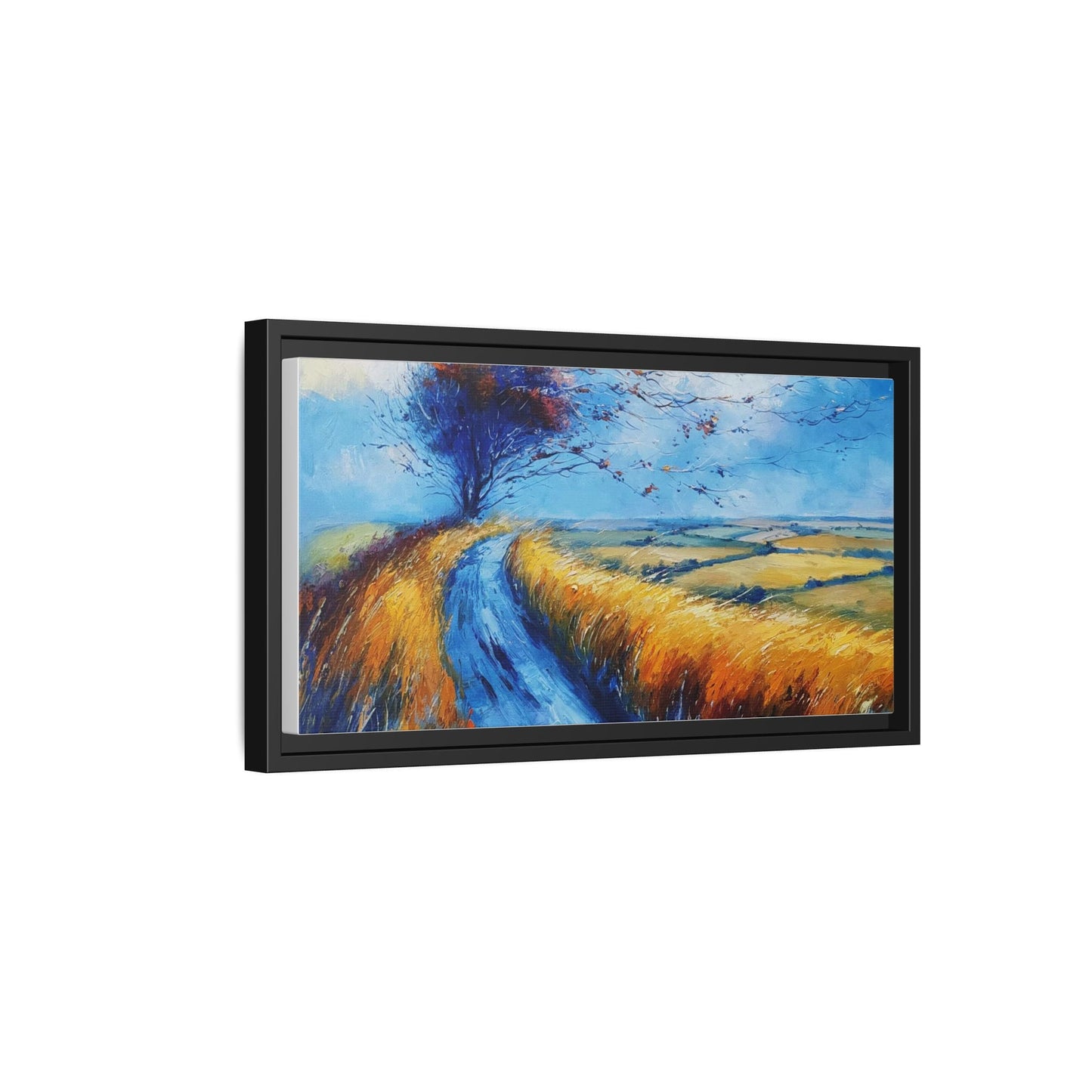 Autumn Leaves Scattering in Premium Pinewood Frame and Timeless Home Décor