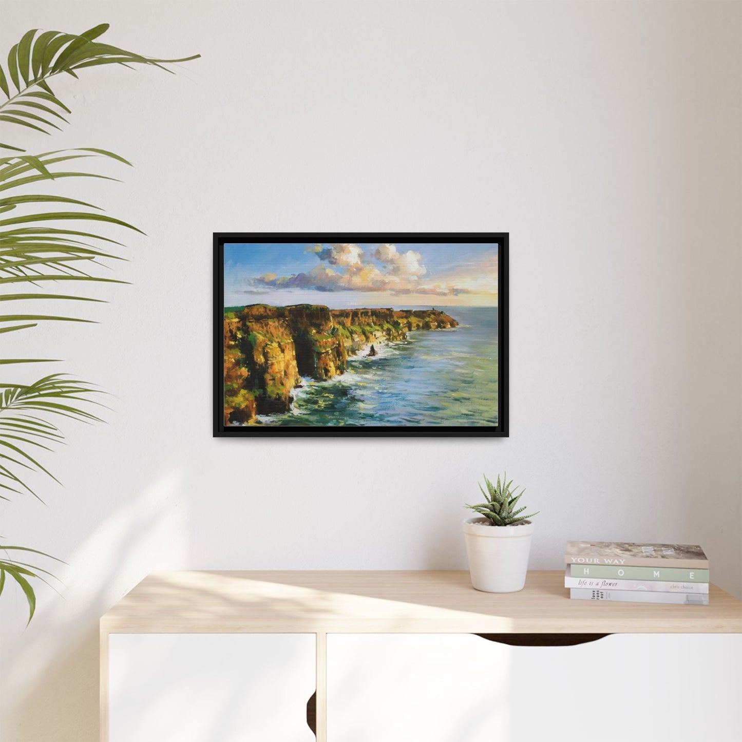 Cliffs of Moher wall art showcasing the dramatic Irish coastline, printed on high-quality canvas to bring natural beauty into your home décor.