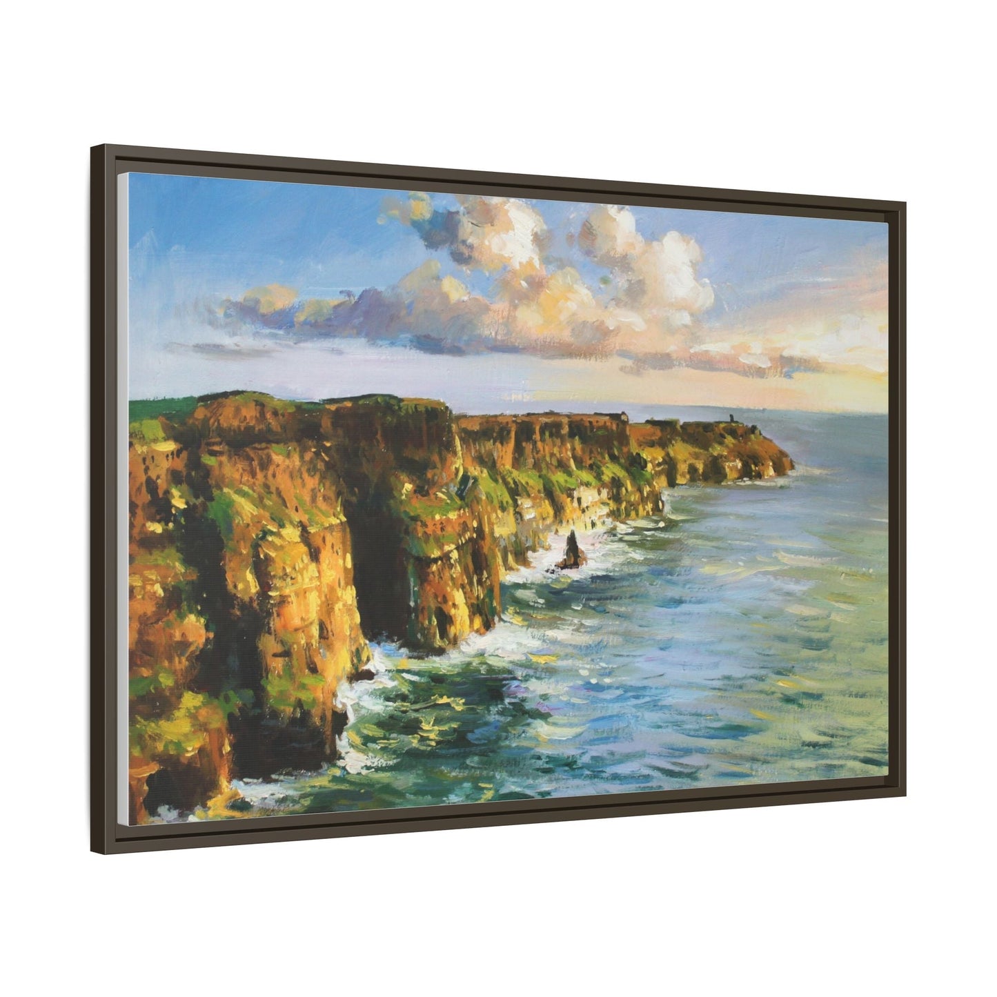 Cliffs of Moher wall art showcasing the dramatic Irish coastline, printed on high-quality canvas to bring natural beauty into your home décor.