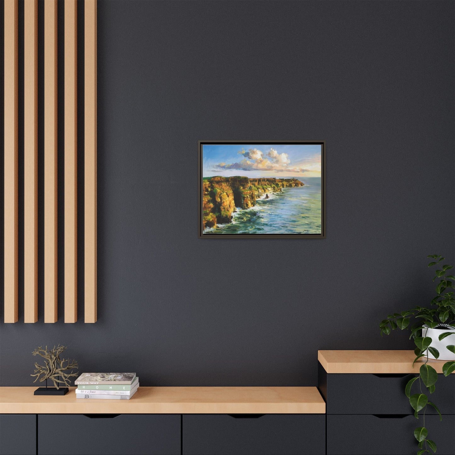 Cliffs of Moher wall art showcasing the dramatic Irish coastline, printed on high-quality canvas to bring natural beauty into your home décor.