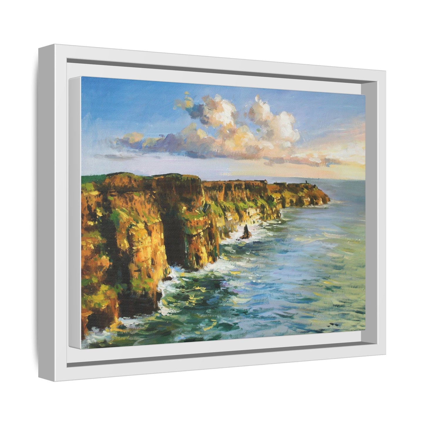 Cliffs of Moher wall art showcasing the dramatic Irish coastline, printed on high-quality canvas to bring natural beauty into your home décor.