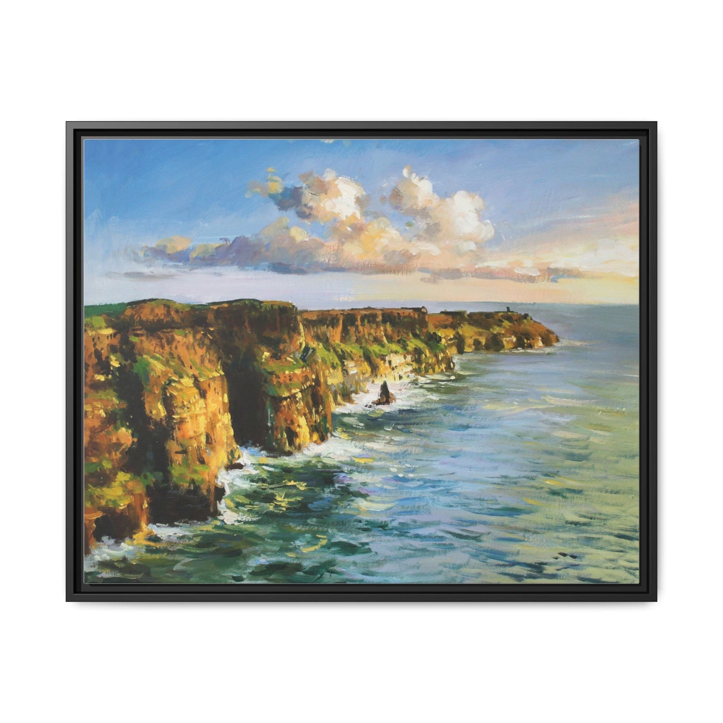 Cliffs of Moher wall art showcasing the dramatic Irish coastline, printed on high-quality canvas to bring natural beauty into your home décor.