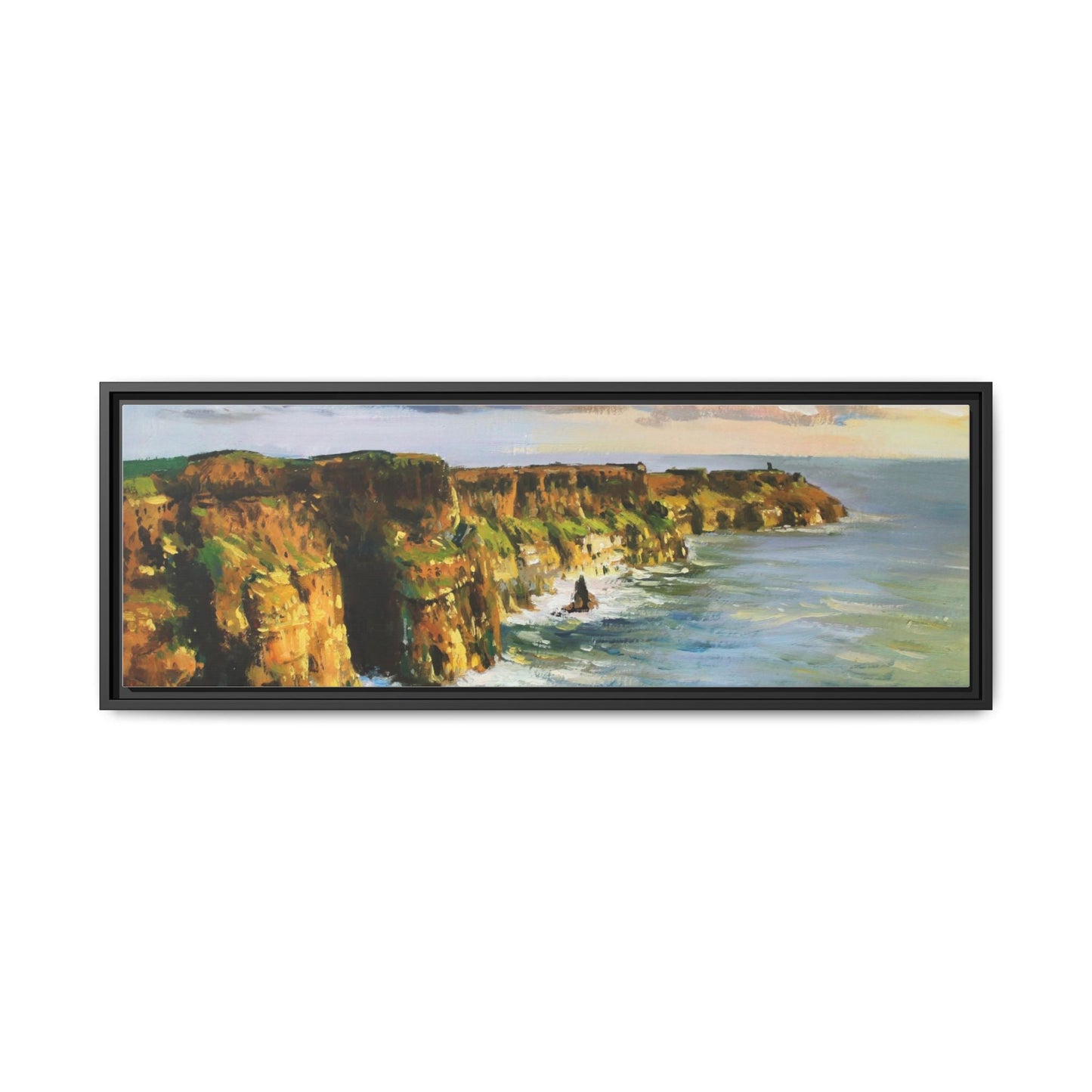 Cliffs of Moher wall art showcasing the dramatic Irish coastline, printed on high-quality canvas to bring natural beauty into your home décor.