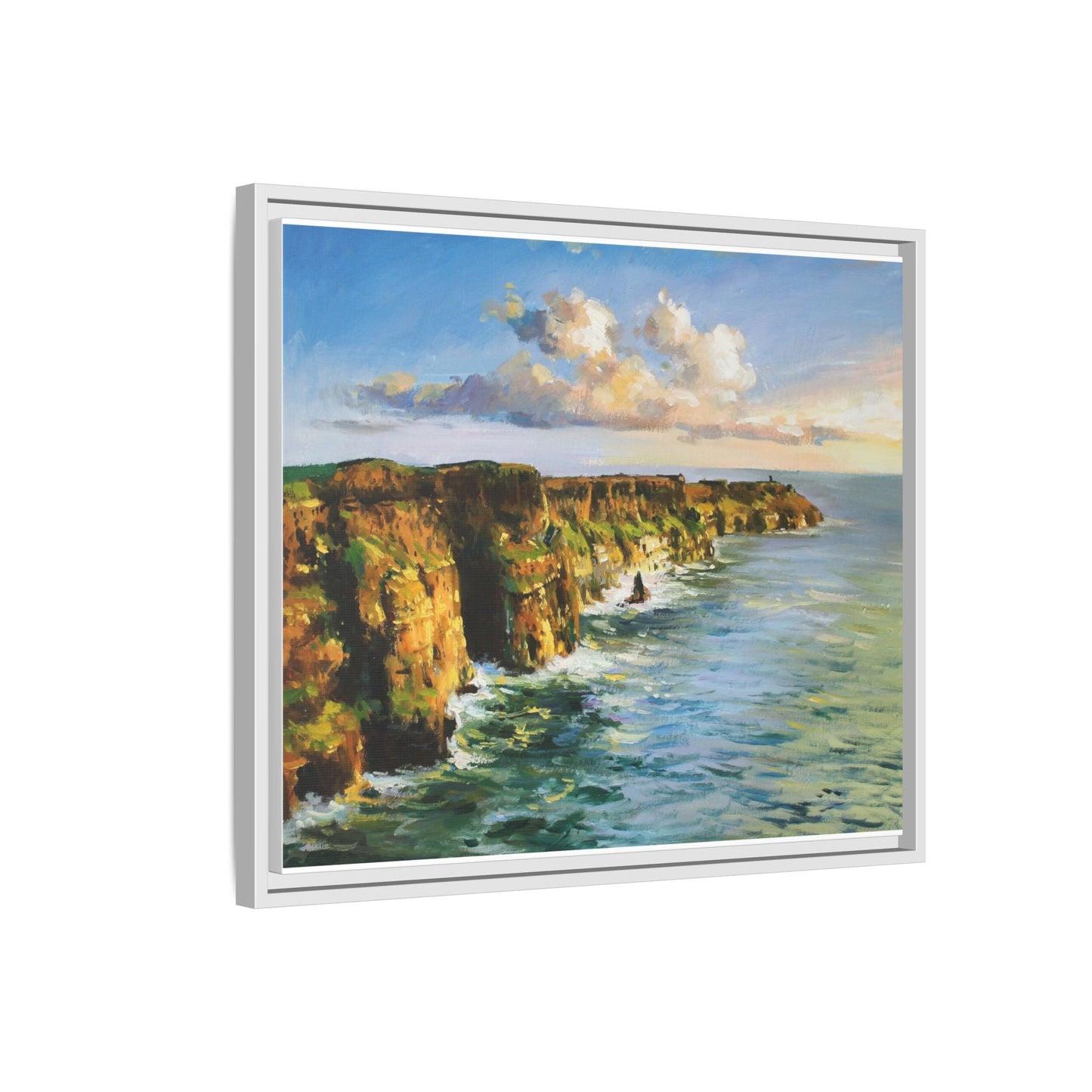 Cliffs of Moher wall art showcasing the dramatic Irish coastline, printed on high-quality canvas to bring natural beauty into your home décor.