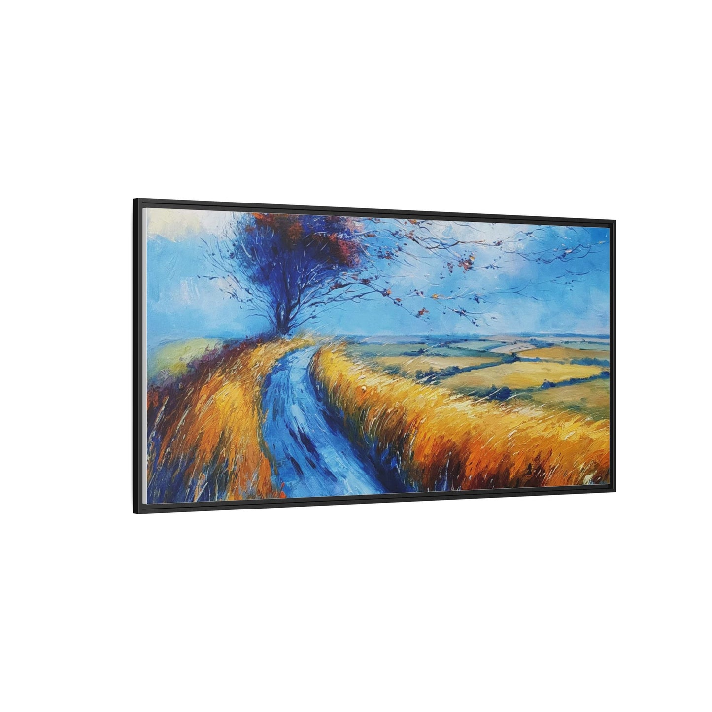 Autumn Leaves Scattering in Premium Pinewood Frame and Timeless Home Décor