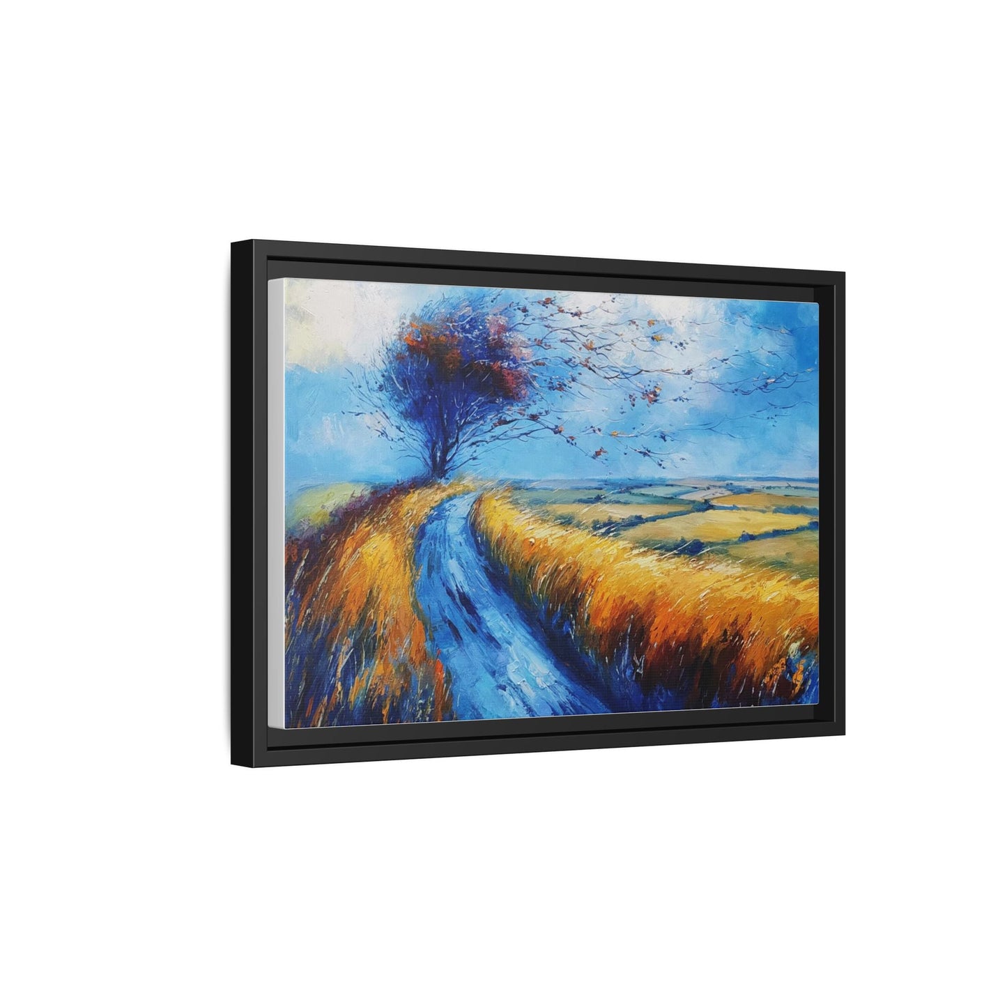 Autumn Leaves Scattering in Premium Pinewood Frame and Timeless Home Décor