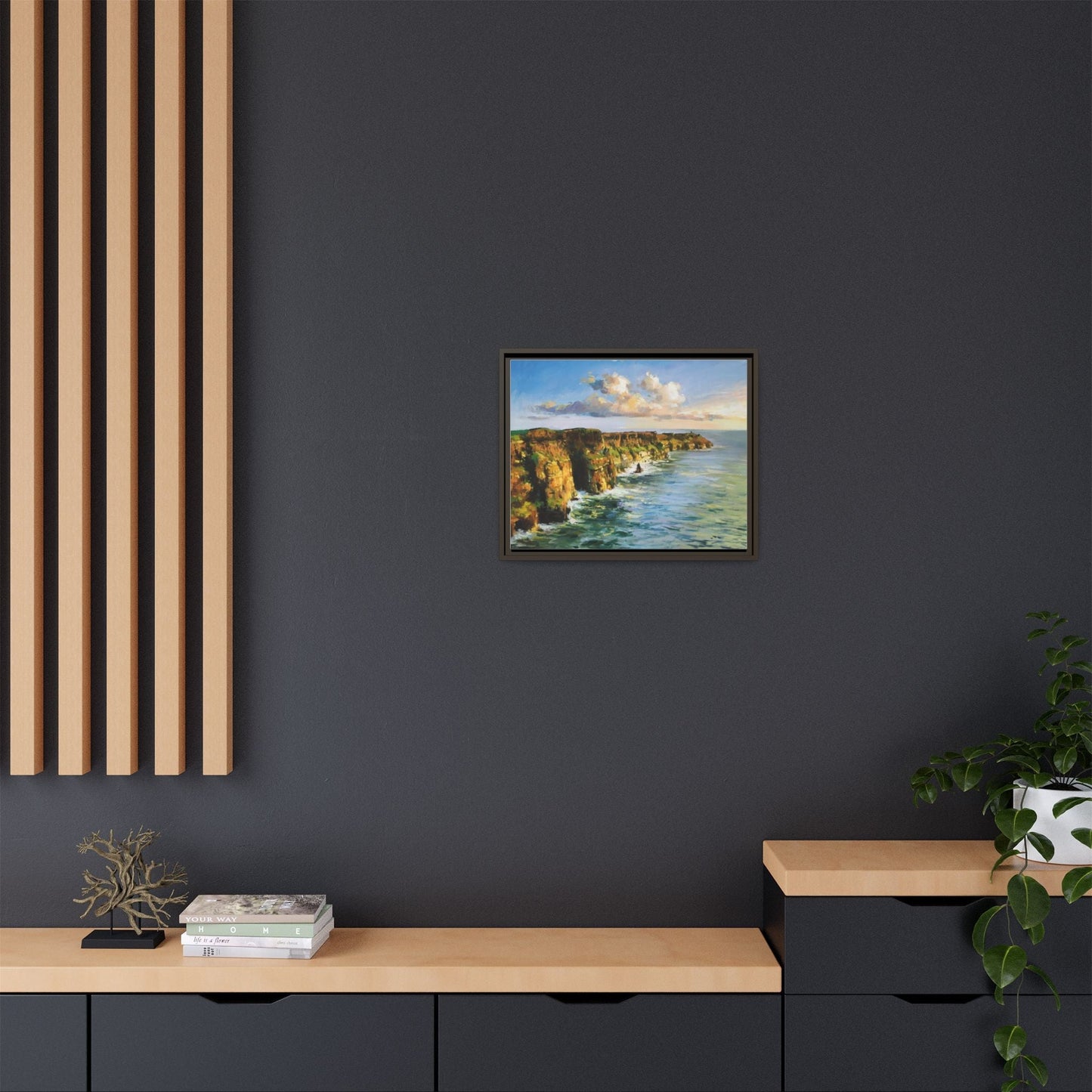 Cliffs of Moher wall art showcasing the dramatic Irish coastline, printed on high-quality canvas to bring natural beauty into your home décor.
