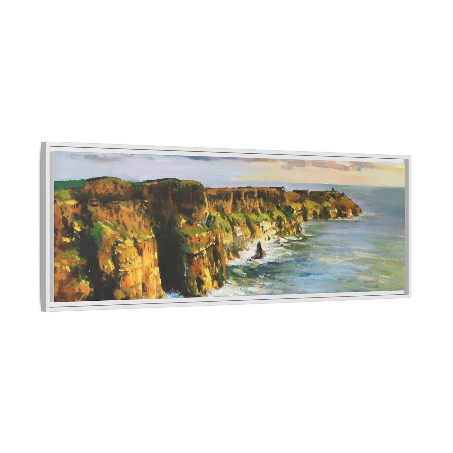 Cliffs of Moher wall art showcasing the dramatic Irish coastline, printed on high-quality canvas to bring natural beauty into your home décor.