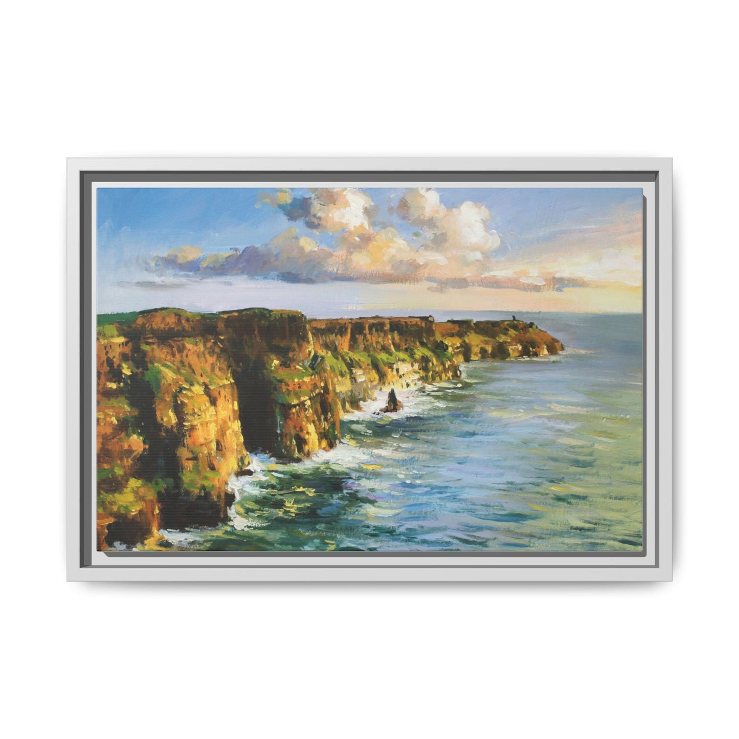 Cliffs of Moher wall art showcasing the dramatic Irish coastline, printed on high-quality canvas to bring natural beauty into your home décor.