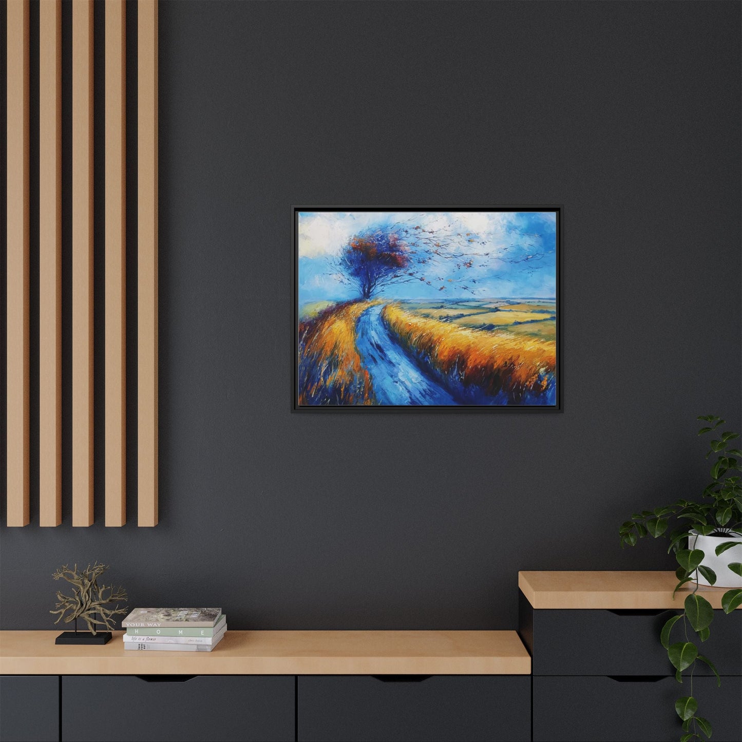 Autumn Leaves in Premium Pinewood Frame and Timeless Home Décor