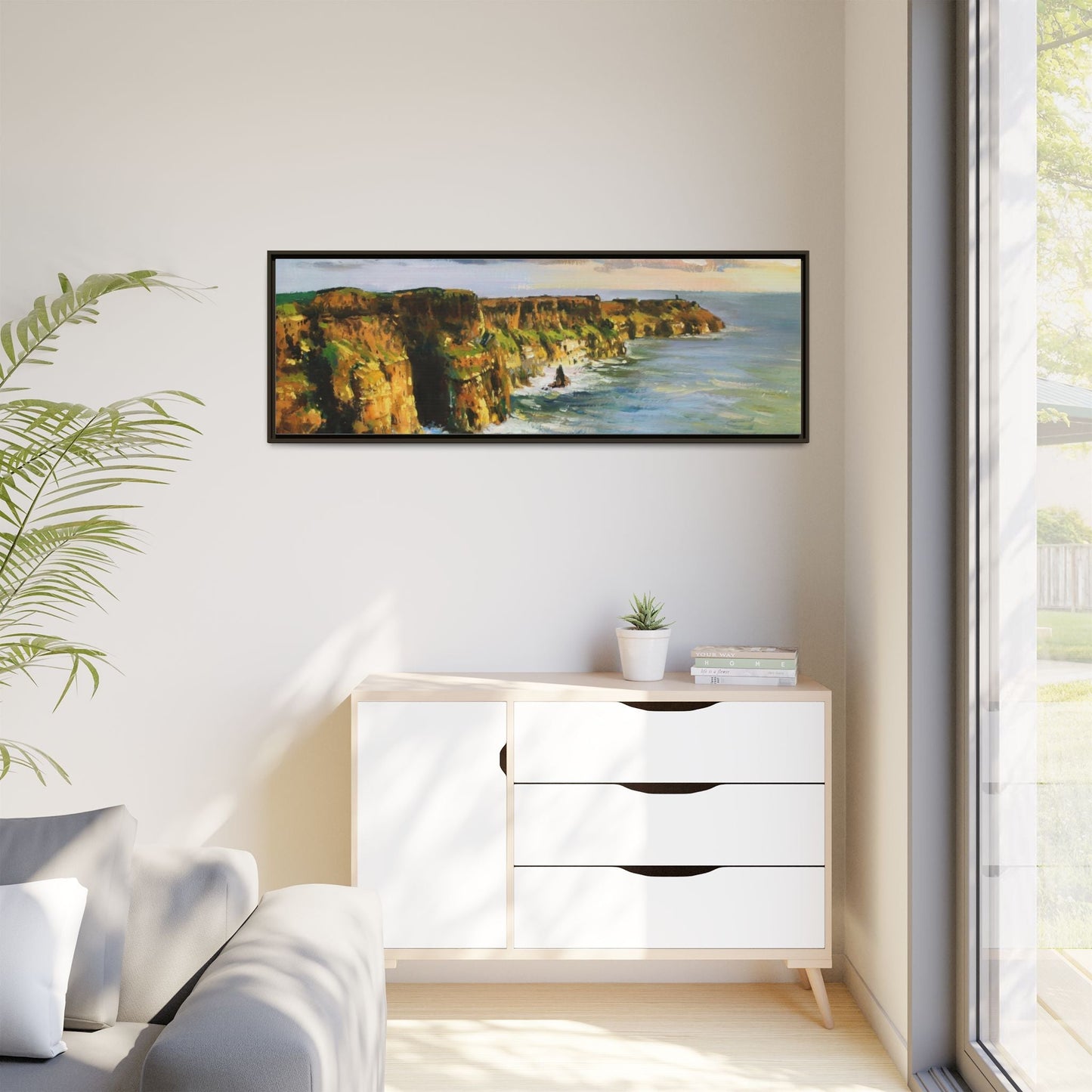 Cliffs of Moher wall art showcasing the dramatic Irish coastline, printed on high-quality canvas to bring natural beauty into your home décor.