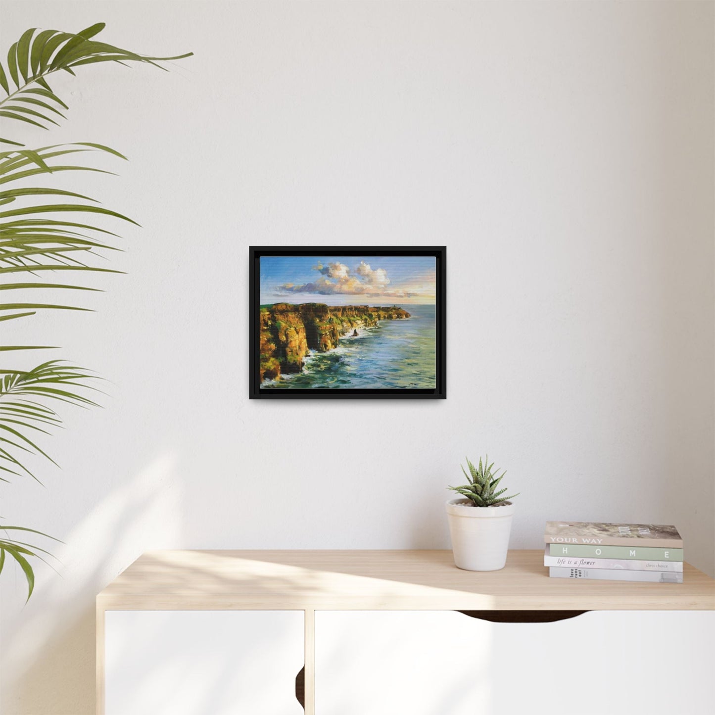 Cliffs of Moher wall art showcasing the dramatic Irish coastline, printed on high-quality canvas to bring natural beauty into your home décor.