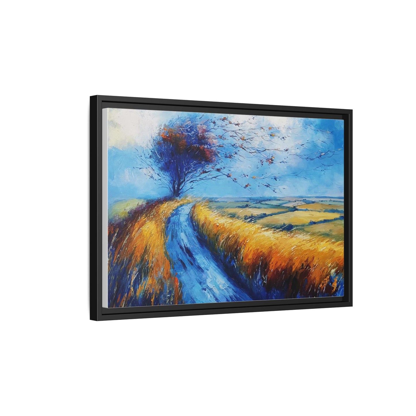 Autumn Leaves Scattering in Premium Pinewood Frame and Timeless Home Décor