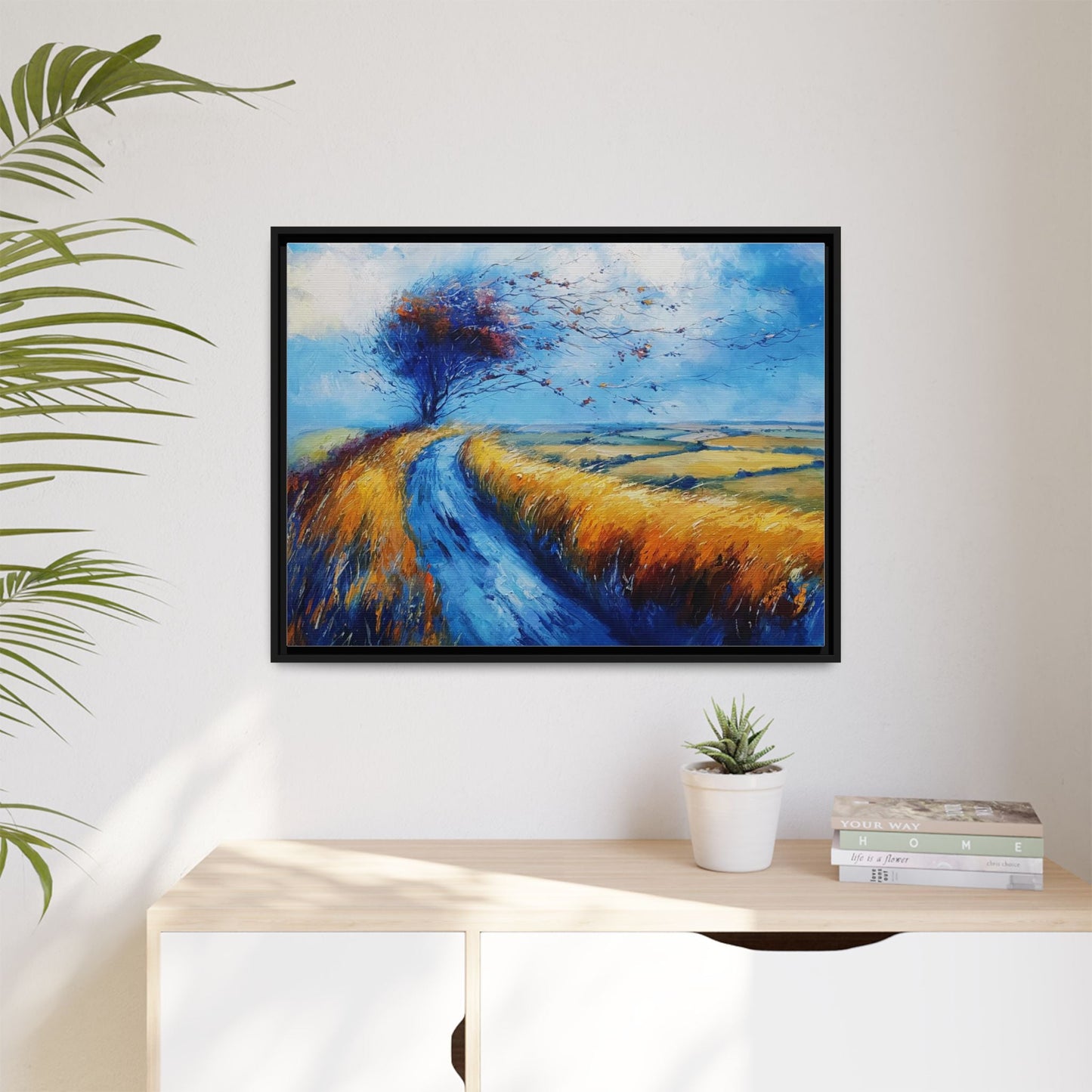 Autumn Leaves in Premium Pinewood Frame and Timeless Home Décor