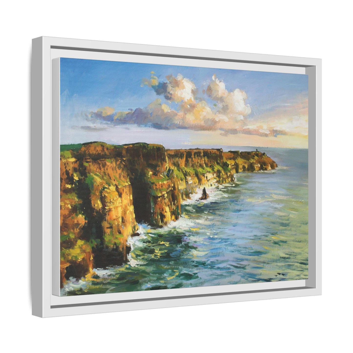 Cliffs of Moher wall art showcasing the dramatic Irish coastline, printed on high-quality canvas to bring natural beauty into your home décor.