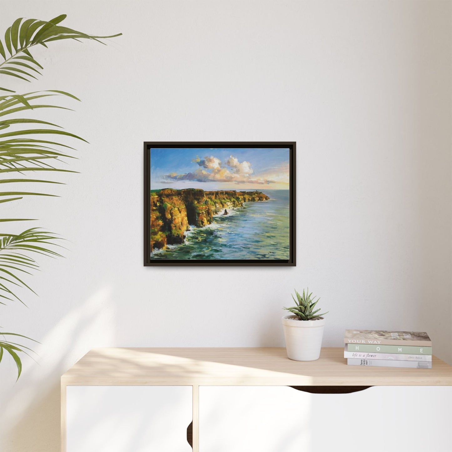 Cliffs of Moher wall art showcasing the dramatic Irish coastline, printed on high-quality canvas to bring natural beauty into your home décor.