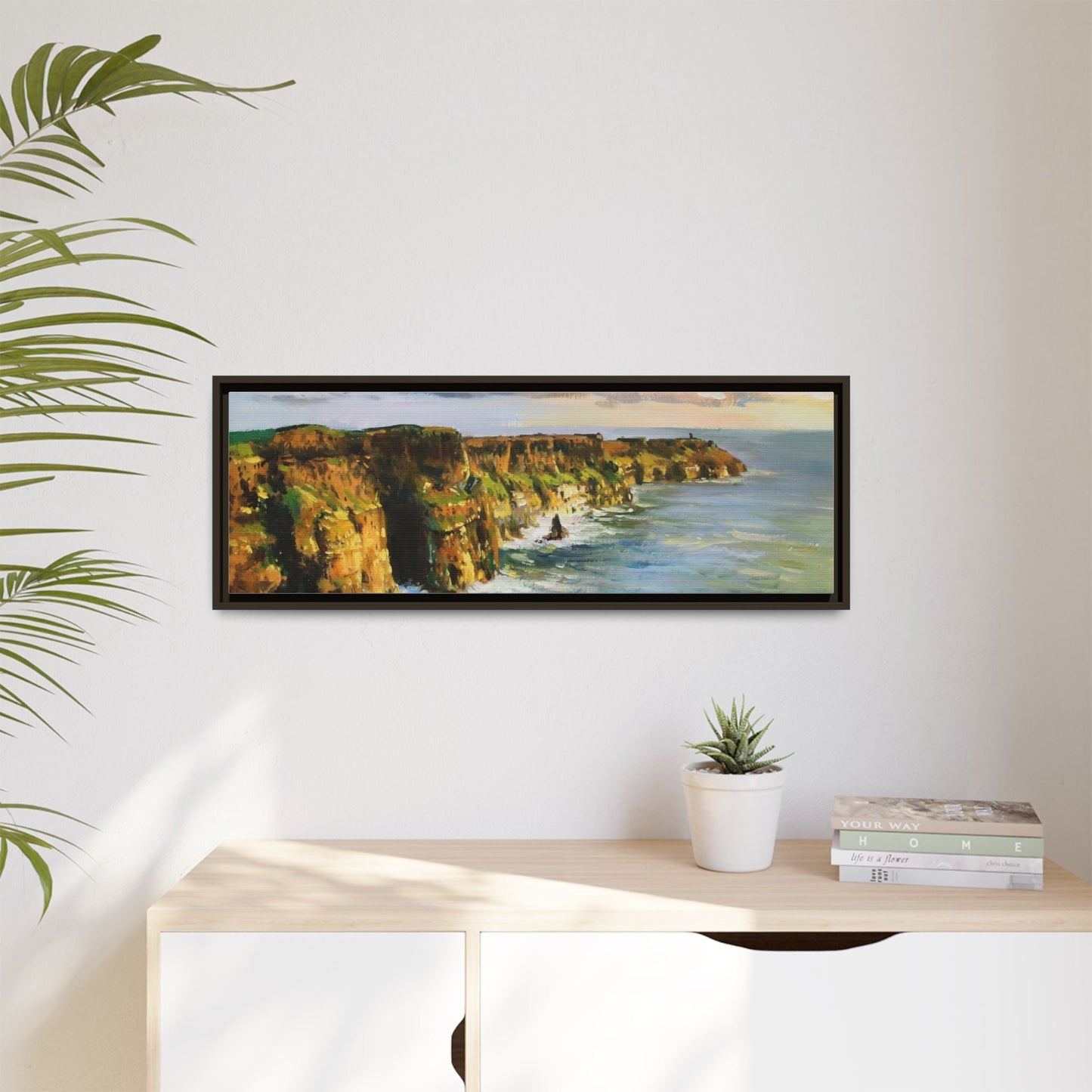 Cliffs of Moher wall art showcasing the dramatic Irish coastline, printed on high-quality canvas to bring natural beauty into your home décor.