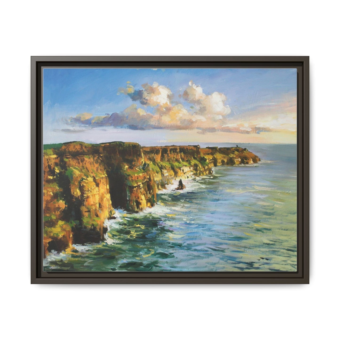 Cliffs of Moher wall art showcasing the dramatic Irish coastline, printed on high-quality canvas to bring natural beauty into your home décor.