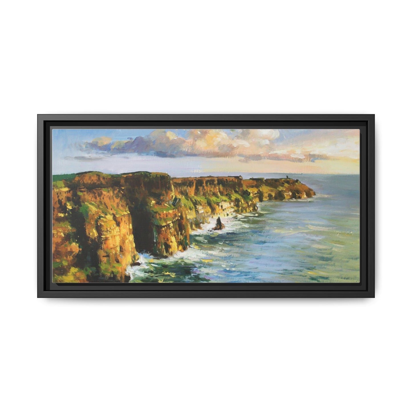 Cliffs of Moher wall art showcasing the dramatic Irish coastline, printed on high-quality canvas to bring natural beauty into your home décor.