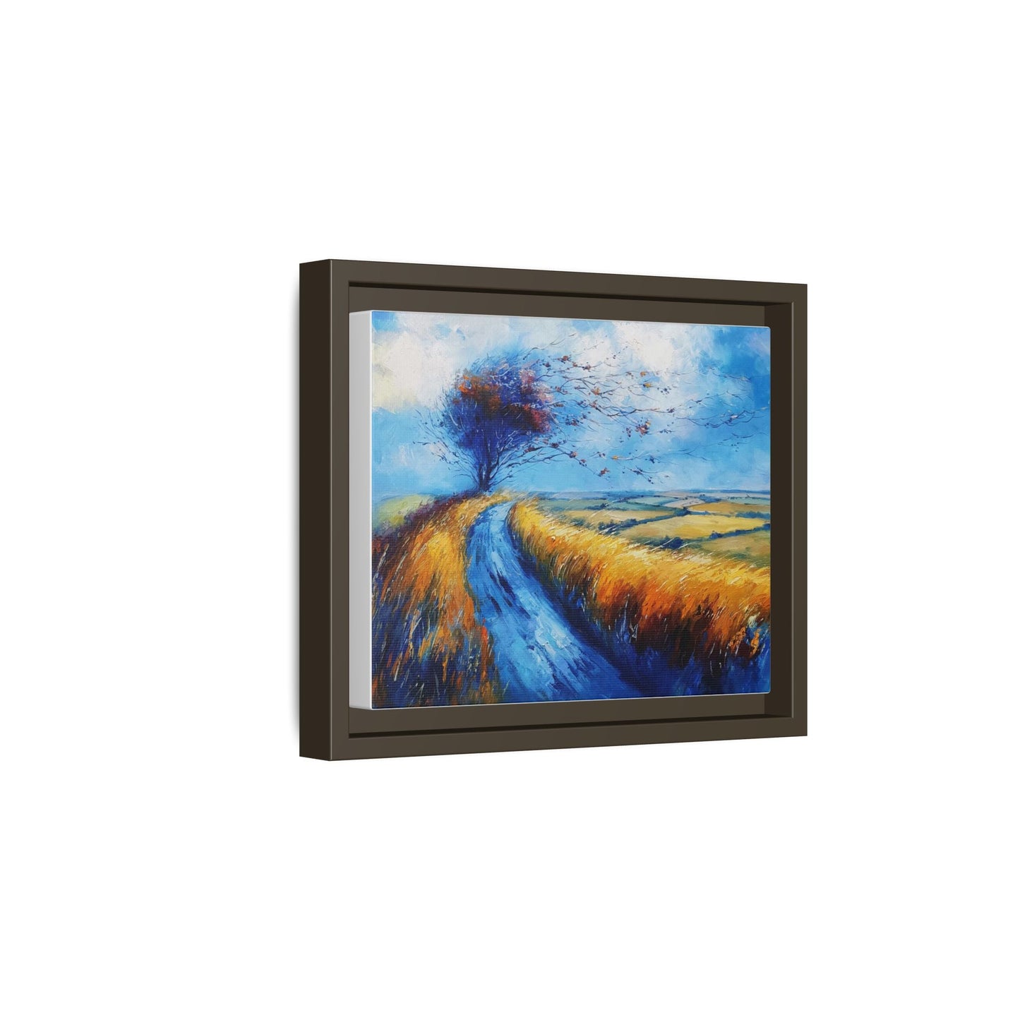 Autumn Leaves Scattering in Premium Pinewood Frame and Timeless Home Décor