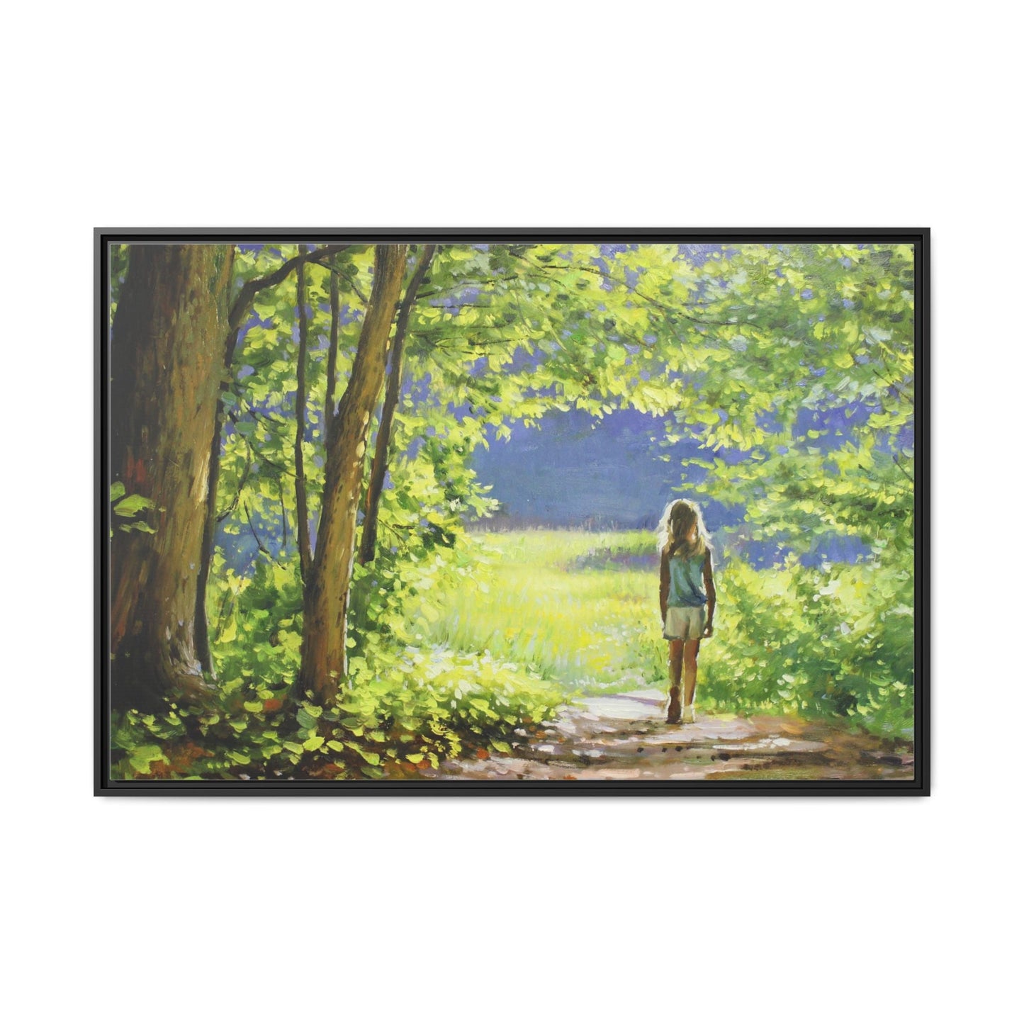 INTO THE LIGHT 11 – A captivating artwork featuring a luminous scene that evokes a sense of depth, movement, and serenity, framed in premium pinewood for timeless décor.
