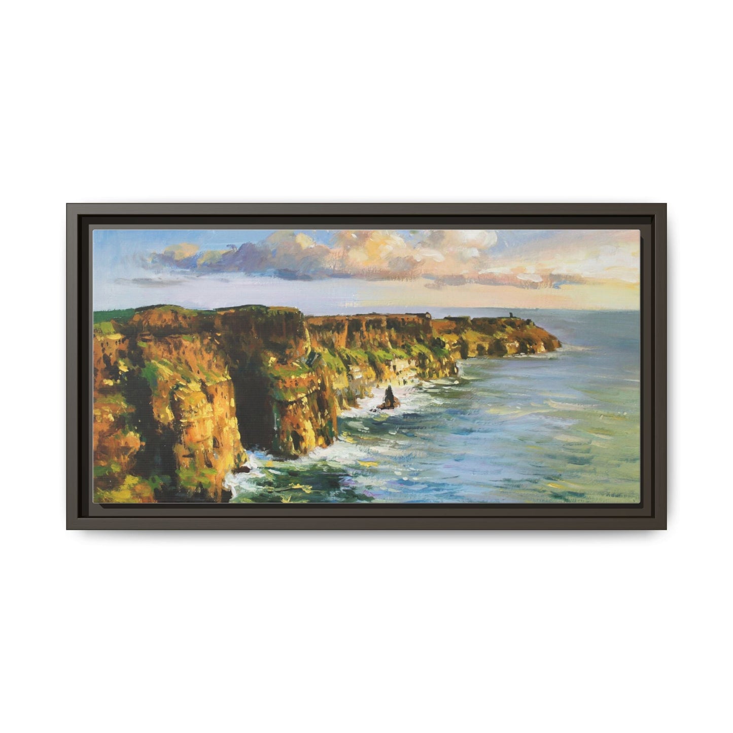 Cliffs of Moher wall art showcasing the dramatic Irish coastline, printed on high-quality canvas to bring natural beauty into your home décor.