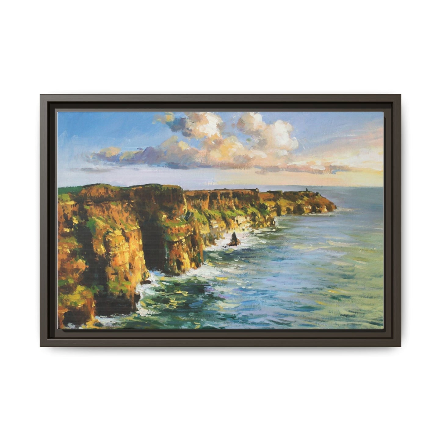 Cliffs of Moher wall art showcasing the dramatic Irish coastline, printed on high-quality canvas to bring natural beauty into your home décor.