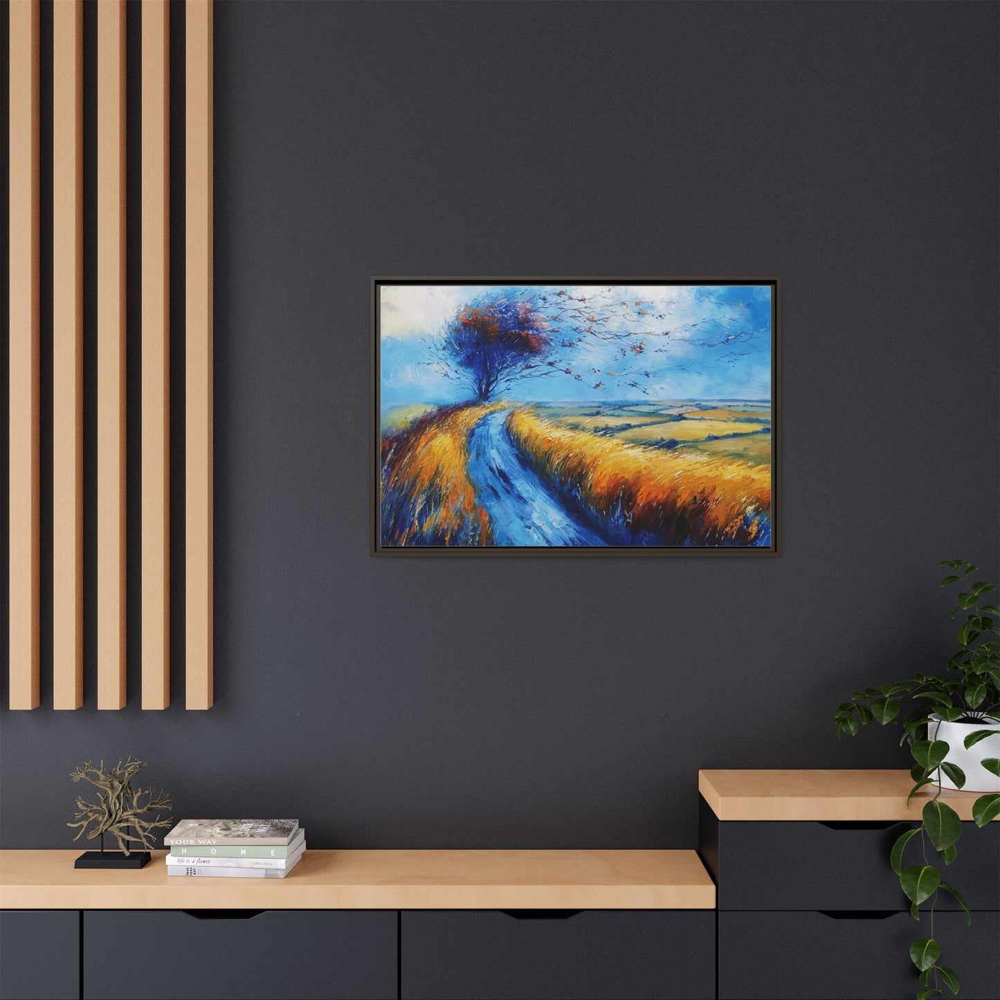 Autumn Leaves in Premium Pinewood Frame and Timeless Home Décor