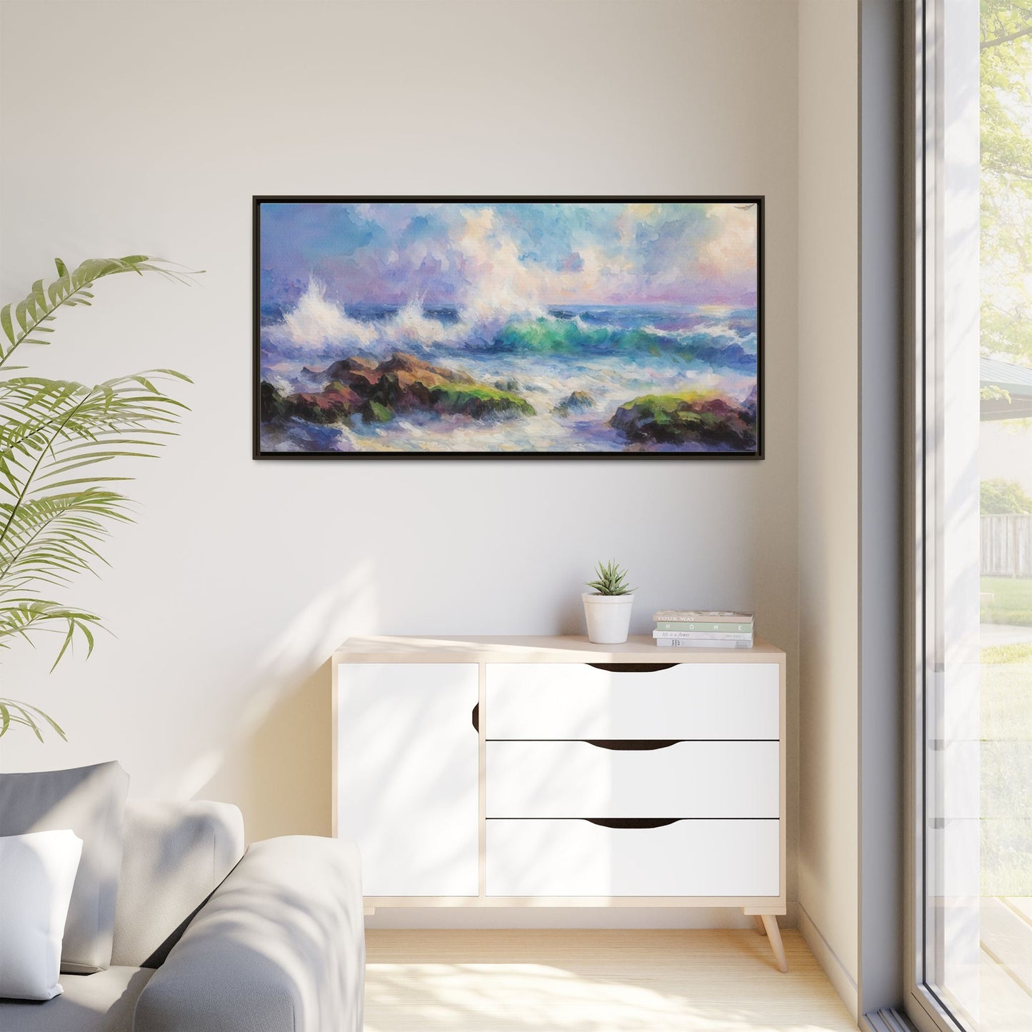 Achill Shoreline wcol wall art showcasing the stunning Irish coastal landscape, printed on high-quality canvas for a timeless and serene addition to your home décor.