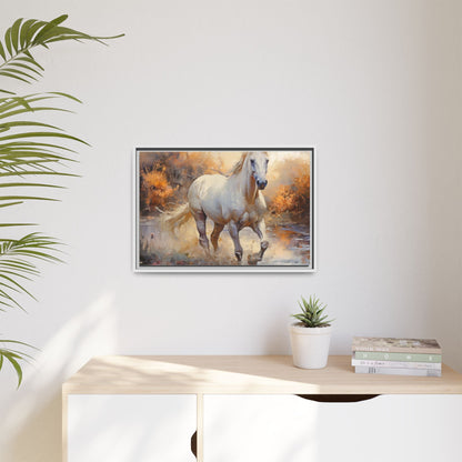 Arabian Horse – Elegant Pinewood Framed Wall Art for Timeless Décor