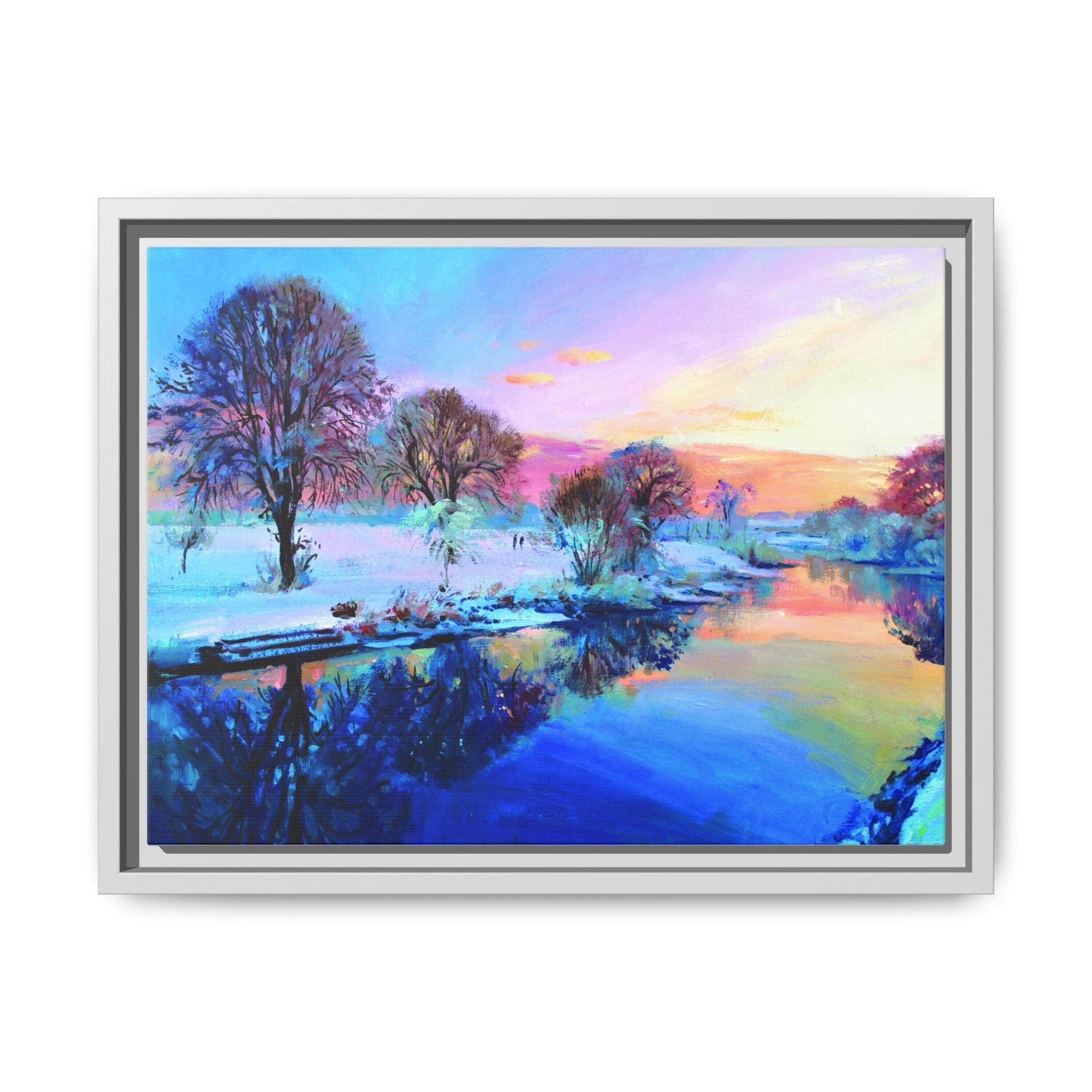 Winter Trees framed art – Premium pinewood frame with a cotton-polyester canvas print, featuring a protective coating for lasting beauty and timeless décor.