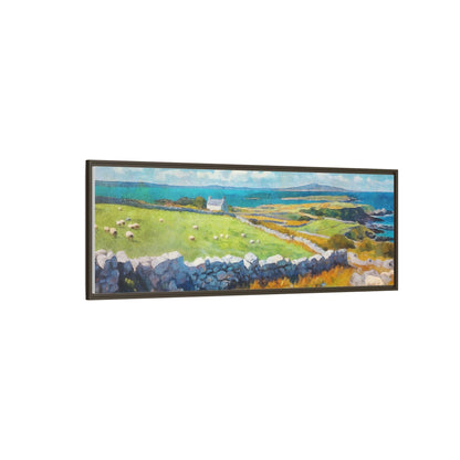 Far Flung Shores W.COL wall art featuring a serene coastal landscape, printed on high-quality canvas with a premium pinewood frame.