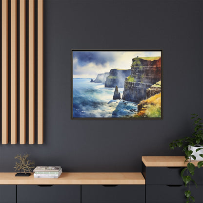 Watercolour of Cliffs of Moher – Beautiful Coastal Landscape Canvas Print