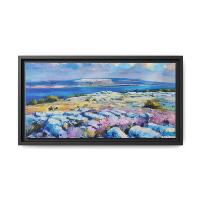 Burren 3 wall art featuring a scenic view of the Burren region in Ireland, printed on high-quality canvas with a premium frame for timeless décor