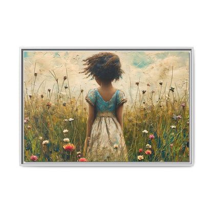 Young Girl In Flowers Wall Art - Graceful Portrait of Girl Surrounded by Flowers for Home Décor