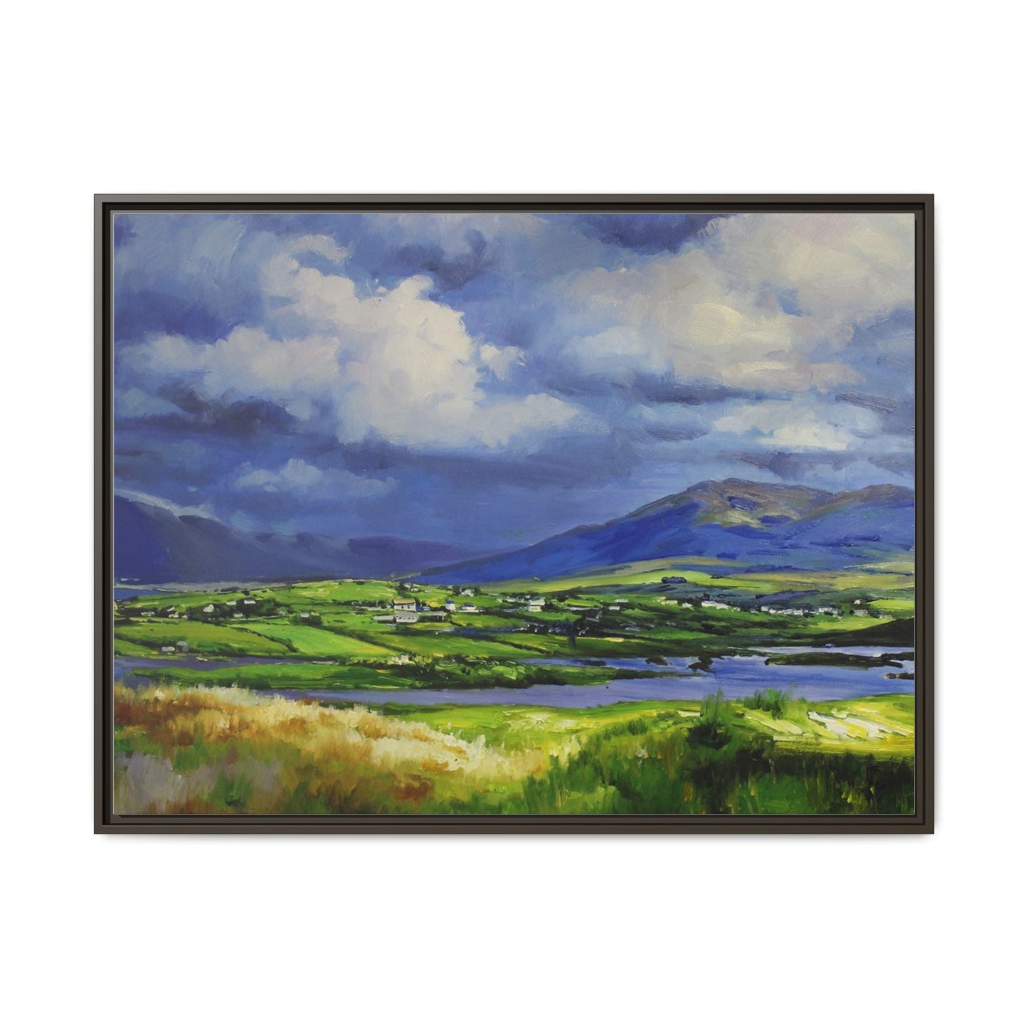 Connemara Fields - Stunning Irish landscape canvas print showcasing the serene beauty of Connemara's fields.