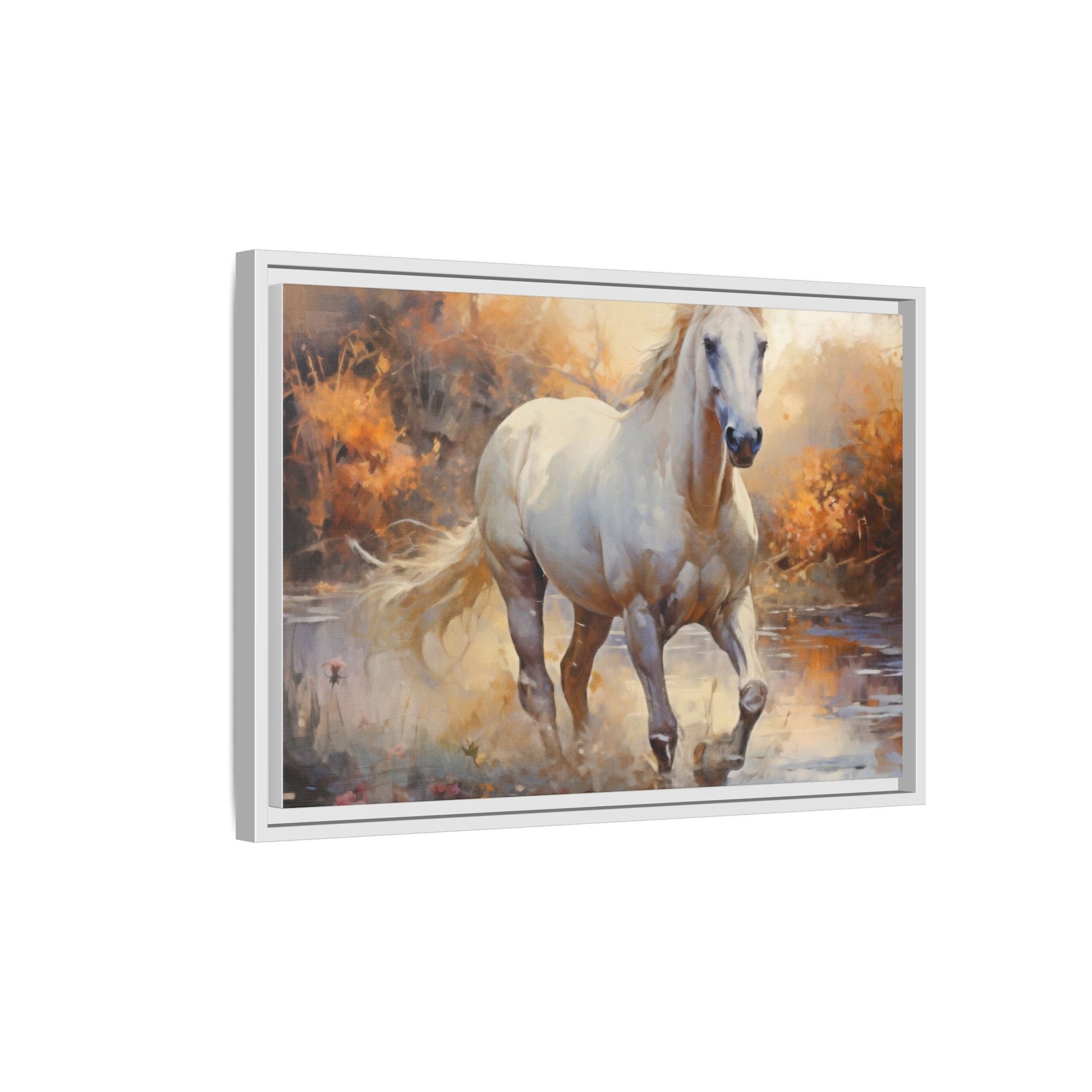 Arabian Horse – Elegant Pinewood Framed Wall Art for Timeless Décor