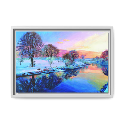 Winter Trees framed art – Premium pinewood frame with a cotton-polyester canvas print, featuring a protective coating for lasting beauty and timeless décor.