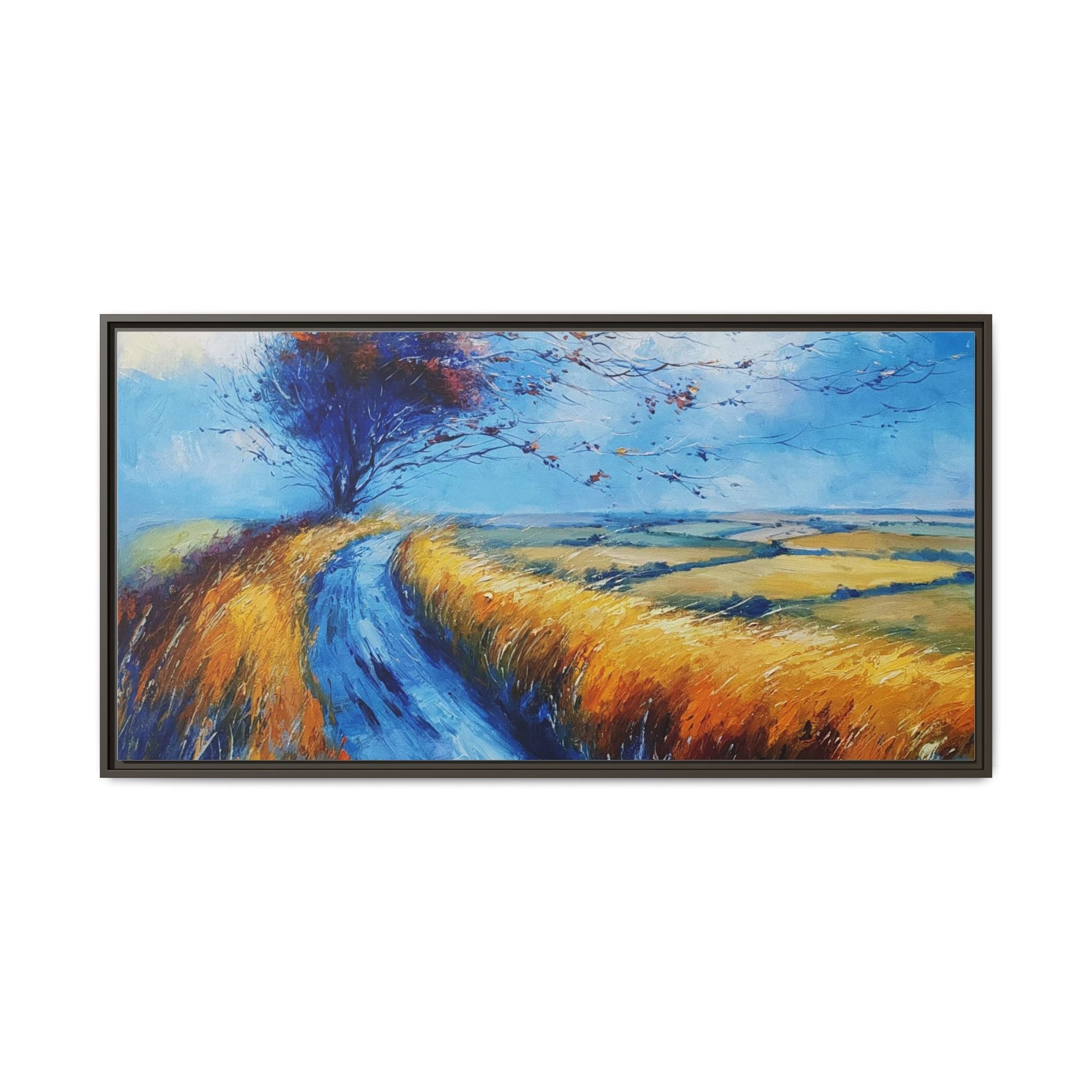 Autumn Leaves Scattering A Premium Pinewood Art Frame for Timeless Décor