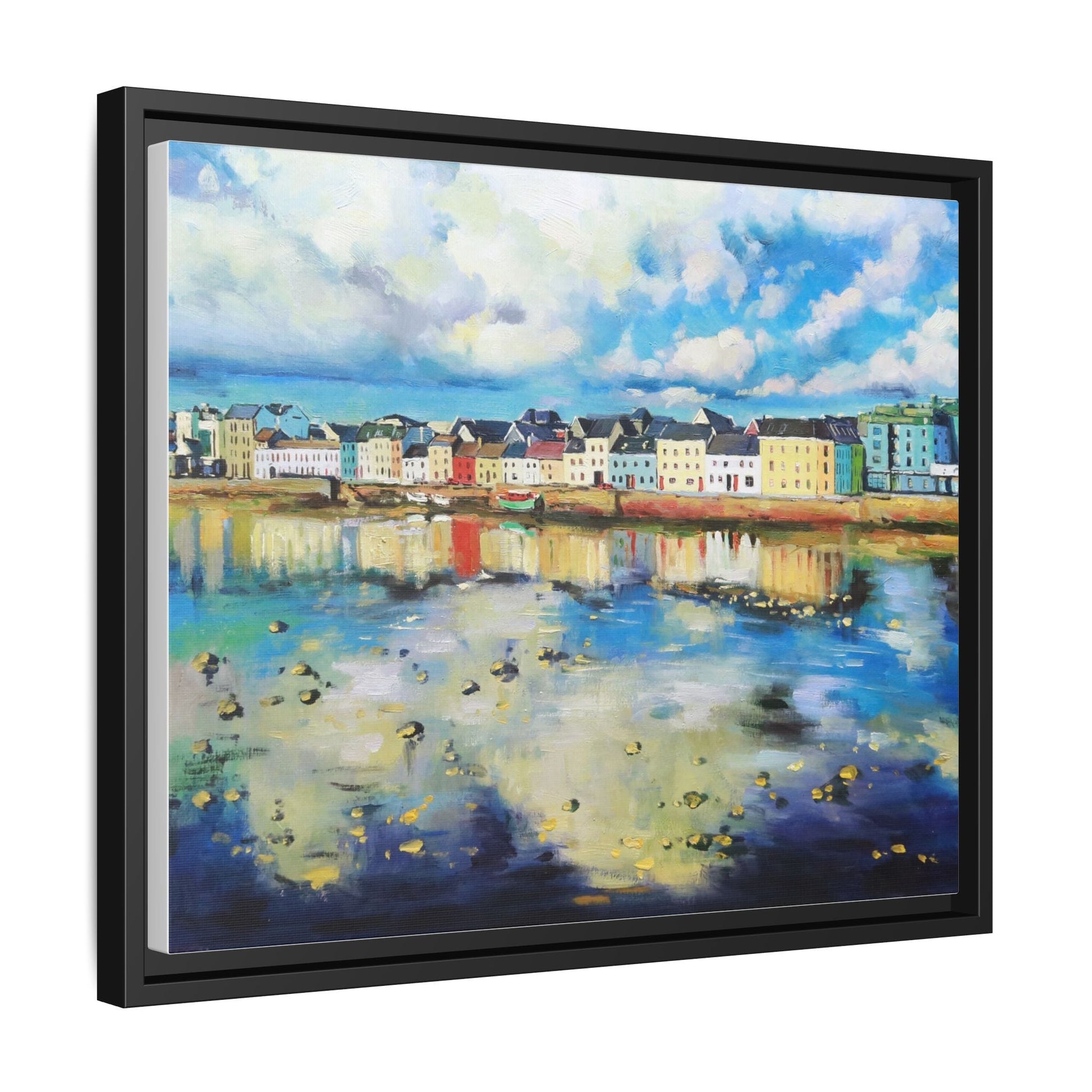 Galway Reflections wall art featuring serene Irish landscapes and water reflections, framed in premium quality wood.