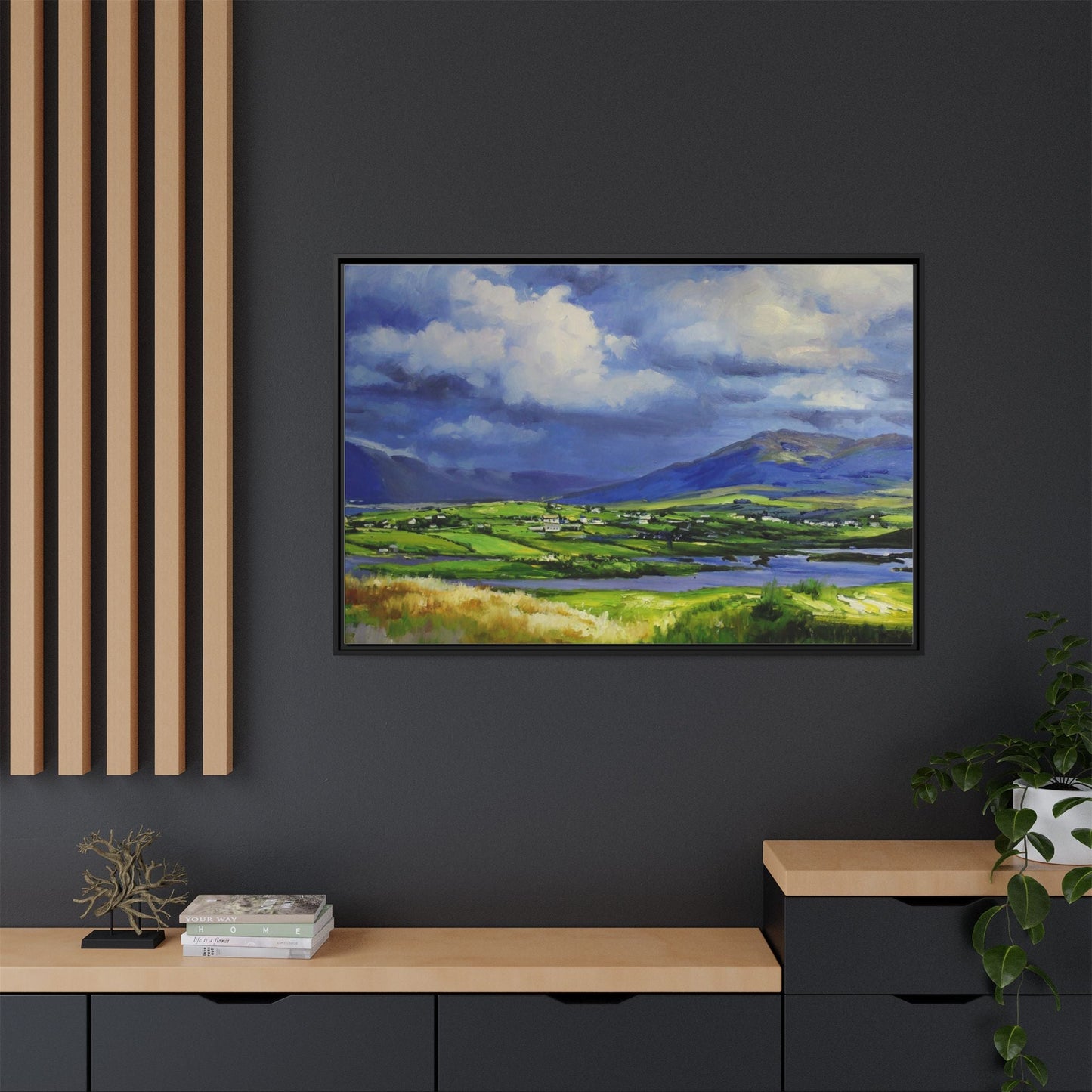 Connemara Fields - Stunning Irish landscape canvas print showcasing the serene beauty of Connemara's fields.