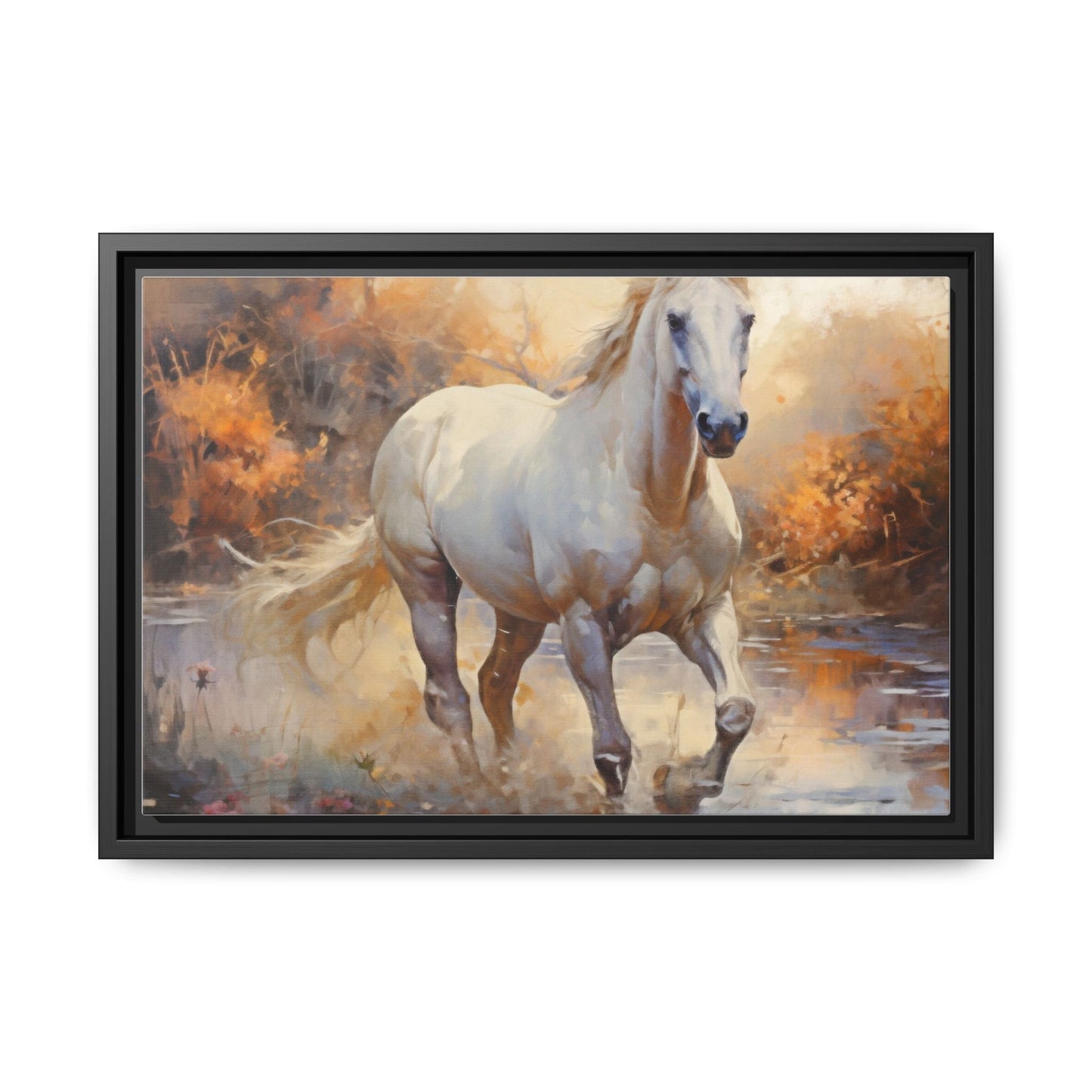 Arabian Horse – Elegant Pinewood Framed Wall Art for Timeless Décor