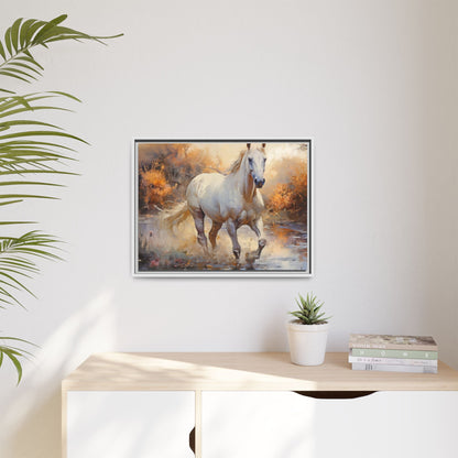 Arabian Horse – Elegant Pinewood Framed Wall Art for Timeless Décor