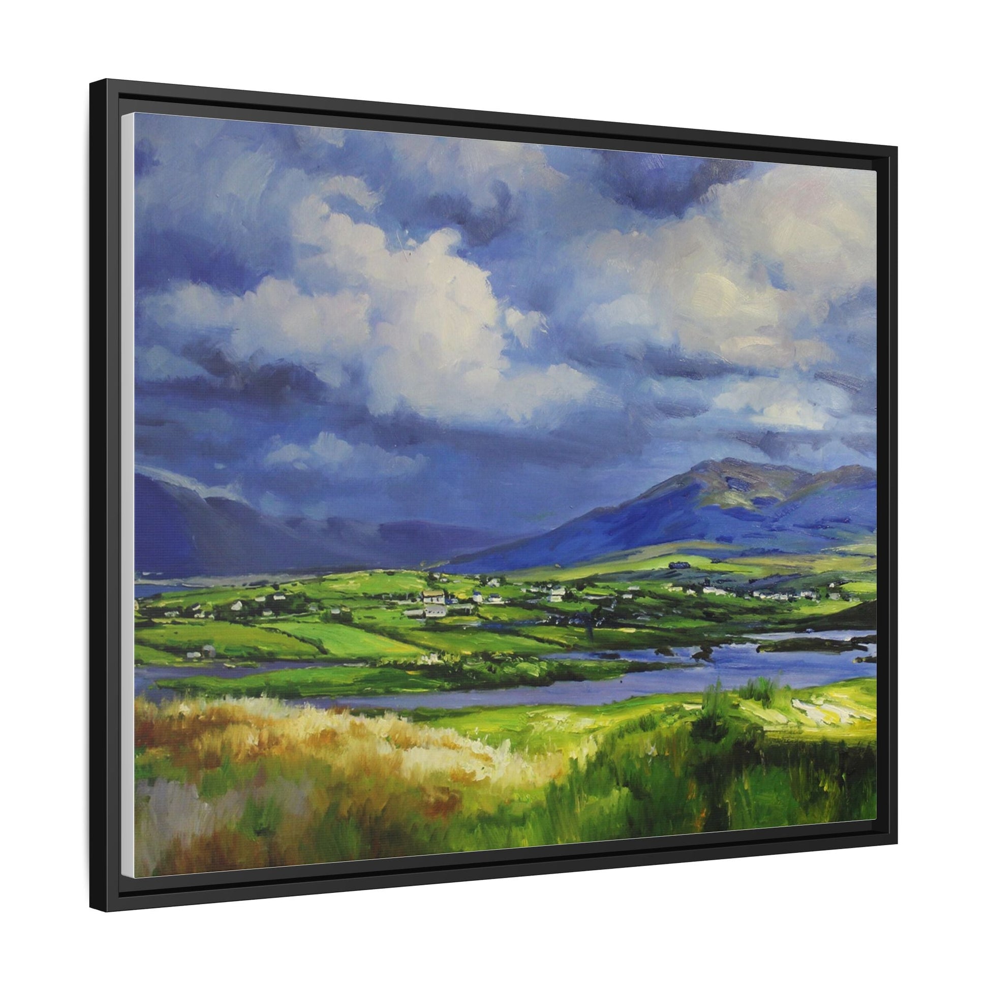 Connemara Fields - Stunning Irish landscape canvas print showcasing the serene beauty of Connemara's fields.