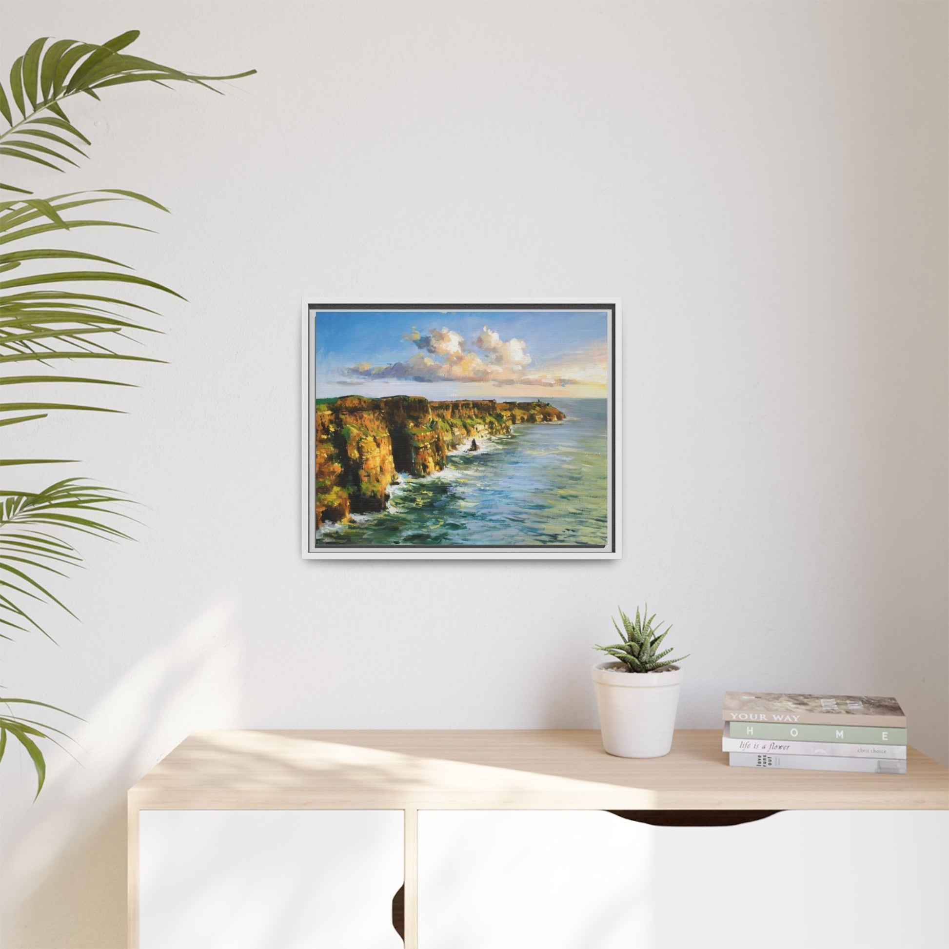 Cliffs of Moher wall art showcasing the dramatic Irish coastline, printed on high-quality canvas to bring natural beauty into your home décor.