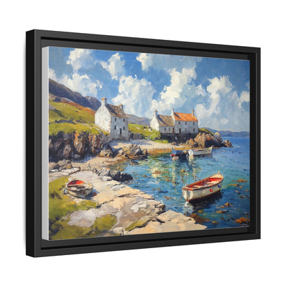 Island Harbour Coastal Landscape - Serene Wall Art Print for Home Décor