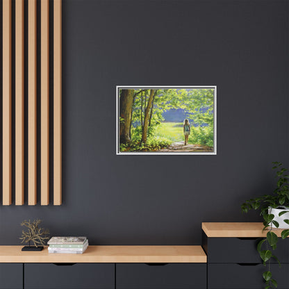 INTO THE LIGHT 11 – A captivating artwork featuring a luminous scene that evokes a sense of depth, movement, and serenity, framed in premium pinewood for timeless décor.