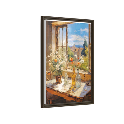 Summer Window – Elegant pinewood-framed wall art featuring a high-quality cotton-polyester canvas with vibrant colors and a timeless design.