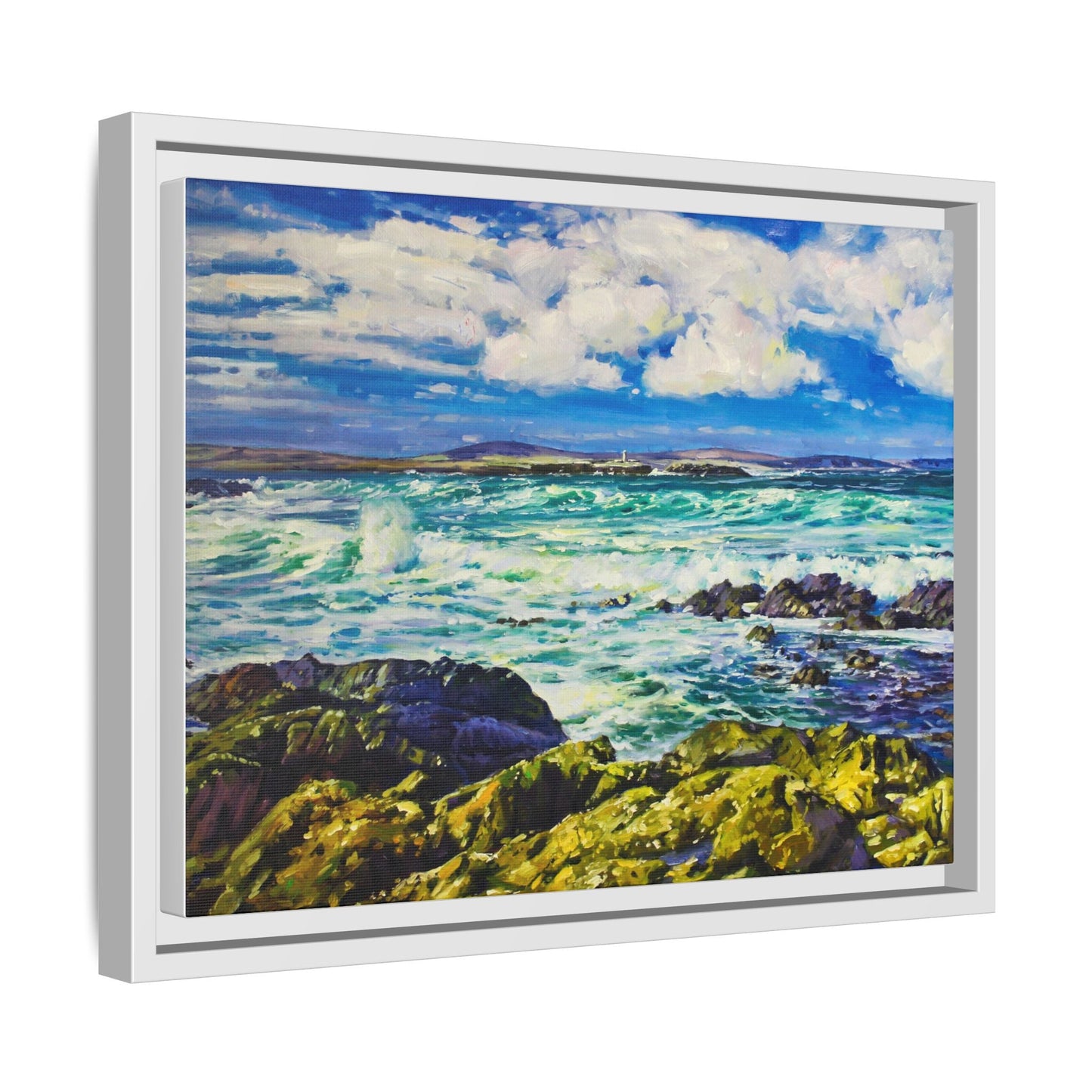 Ballyglass Lighthouse Erris wall art featuring the stunning coastal lighthouse, framed in premium materials for a perfect addition to any living space.